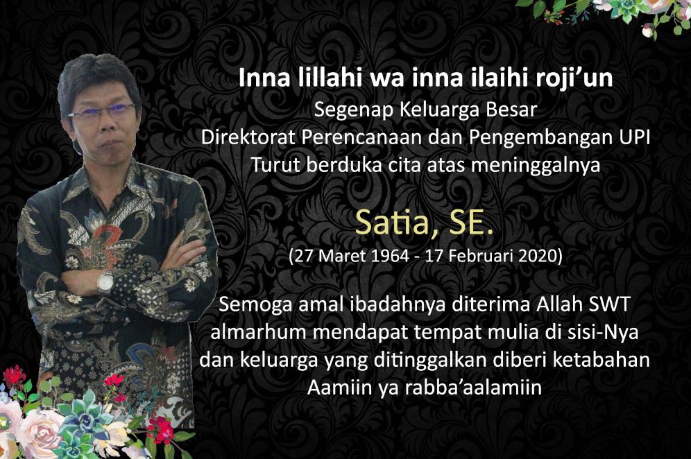 Read more about the article Keluarga Besar Ditrenbang UPI Turut berduka cita atas meninggalnya Satia, SE.