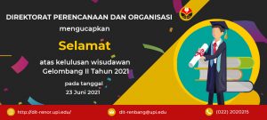 Read more about the article Direktorat Perencanaan dan Organisasi Mengucapkan Selamat atas Kelulusan Wisudawan Gelombang II Tahun 2021